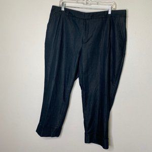 MOSSIMO STRETCH CROPPED DARK BLUE PANTS WIDE WAISTBAND WITH BELT LOOPS. SIZE 18